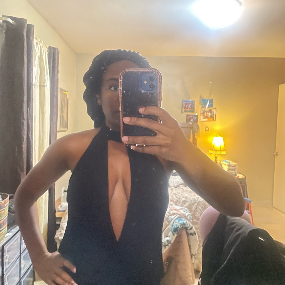Black Halter Neck Top